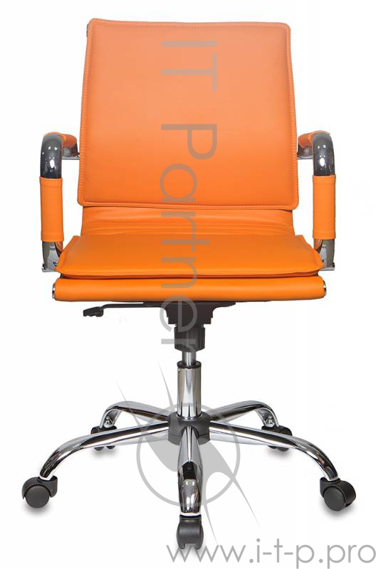 Кресло руководителя Бюрократ CH-993-Low/orange низкая спинка оранжевый искусственная кожа крестовина