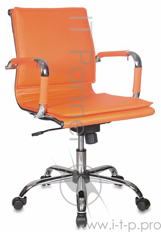 Кресло руководителя Бюрократ CH-993-Low/orange низкая спинка оранжевый искусственная кожа крестовина
