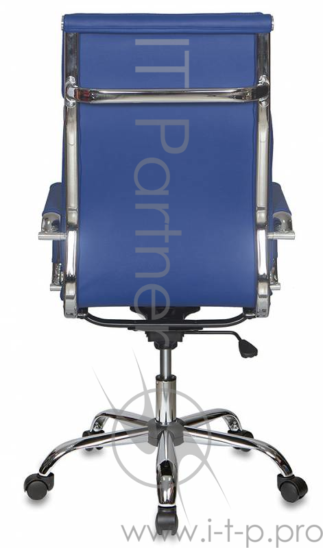 Кресло руководителя Бюрократ CH-993/blue синий искусственная кожа крестовина хромированная