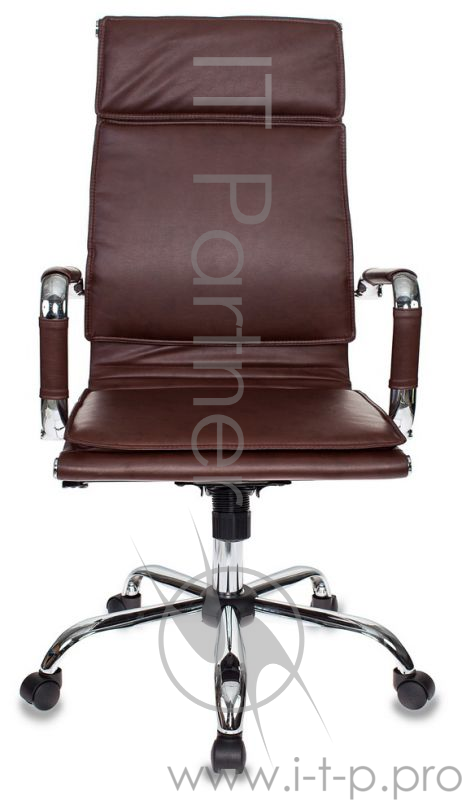 Кресло руководителя Бюрократ CH-993/brown коричневый искусственная кожа крестовина хромированная