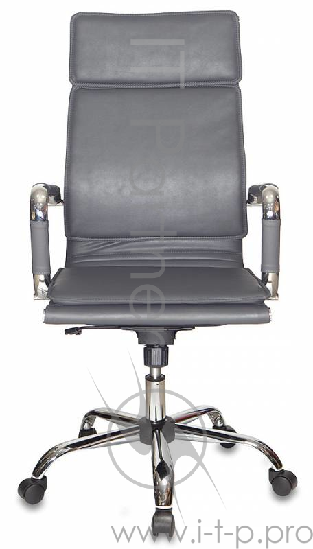 Кресло руководителя Бюрократ CH-993/grey серый искусственная кожа крестовина хром