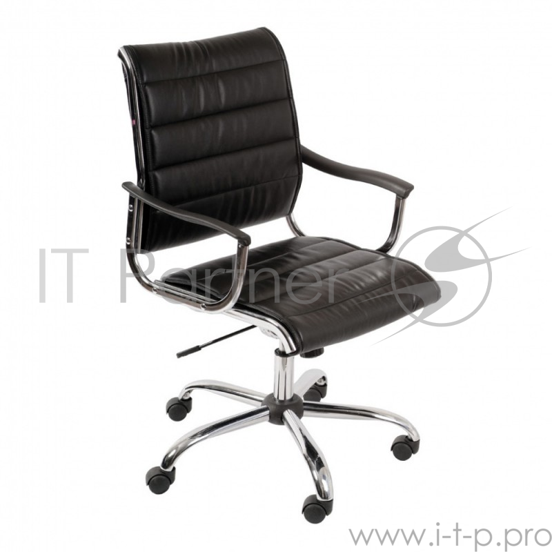 Кресло руководителя Бюрократ CH-994AXSN низкая спинка черный искусственная кожа крестовина хромирова