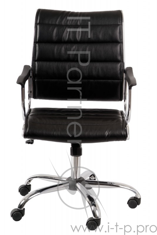 Кресло руководителя Бюрократ CH-994AXSN низкая спинка черный искусственная кожа крестовина хромирова