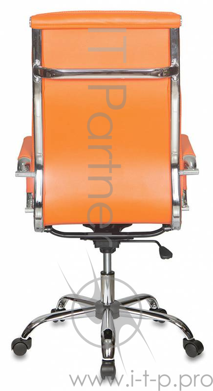 Кресло руководителя Бюрократ CH-993/orange оранжевый искусственная кожа крестовина хромированная