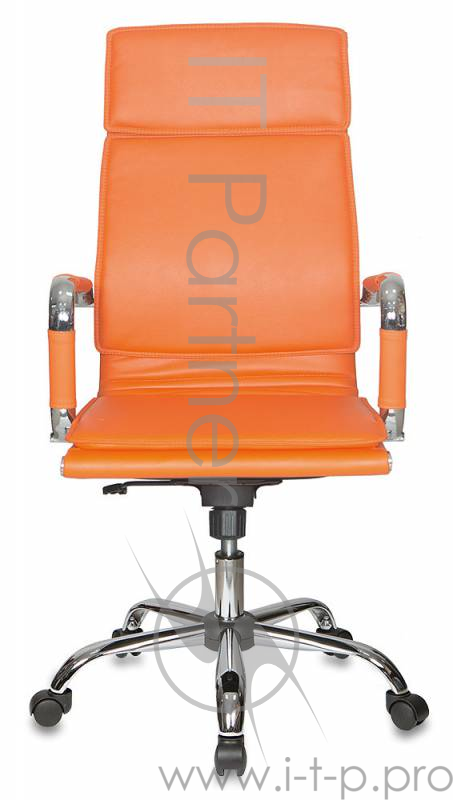 Кресло руководителя Бюрократ CH-993/orange оранжевый искусственная кожа крестовина хромированная