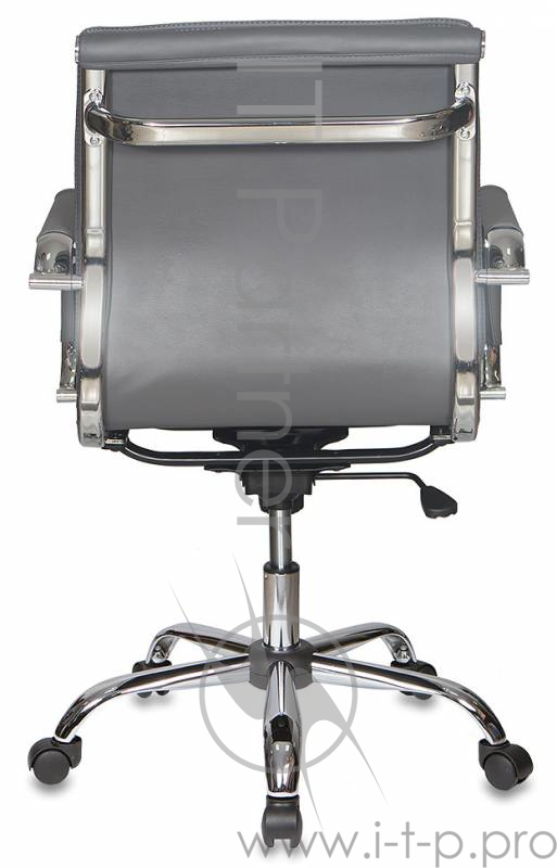 Кресло руководителя Бюрократ CH-993-Low/grey низкая спинка серый искусственная кожа крестовина хроми