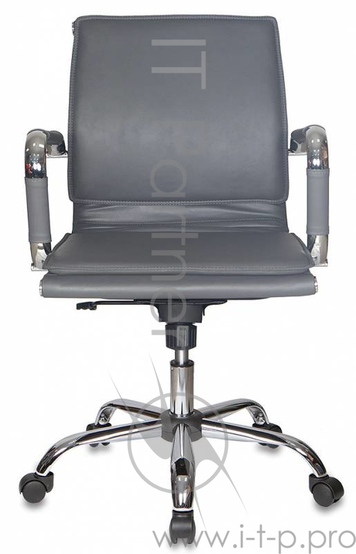 Кресло руководителя Бюрократ CH-993-Low/grey низкая спинка серый искусственная кожа крестовина хроми