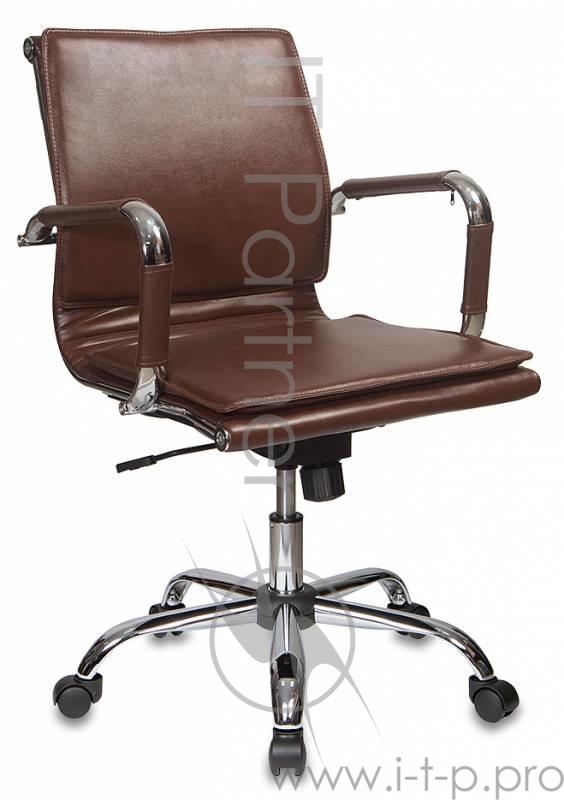 Кресло руководителя Бюрократ CH-993-Low/Brown низкая спинка коричневый искусственная кожа крестовина