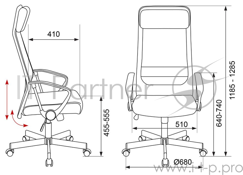Кресло руководителя Бюрократ T-995HOME/GREY серый TW-04+ 10-128 сетка/ткань крестовина металл