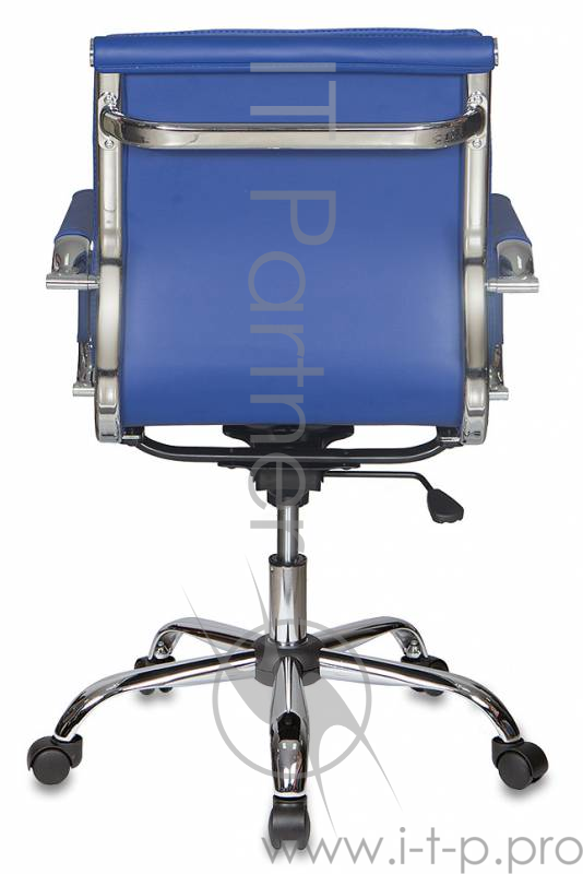 Кресло руководителя Бюрократ CH-993-Low/blue низкая спинка синий искусственная кожа крестовина хроми