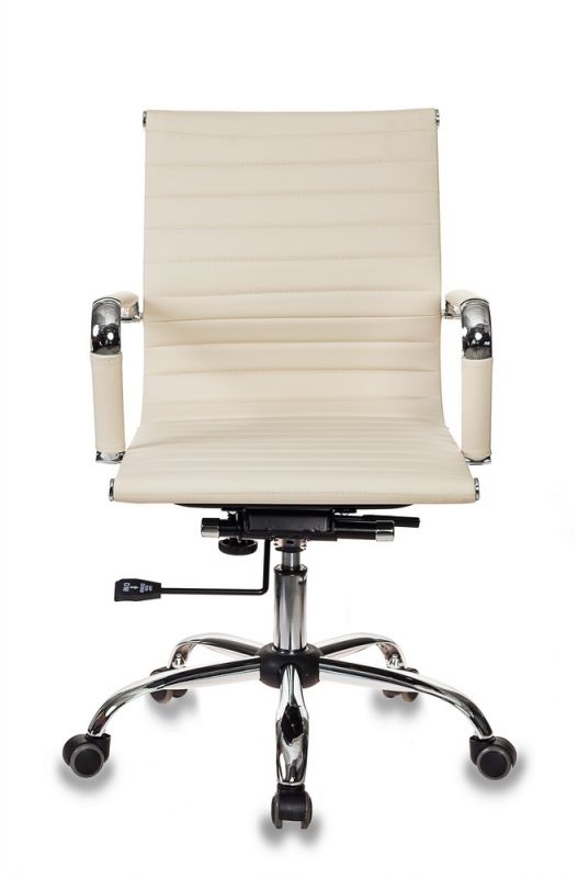 Кресло руководителя Бюрократ CH-883-LOW/IVORY низкая спинка слоновая кость искусственная кожа кресто