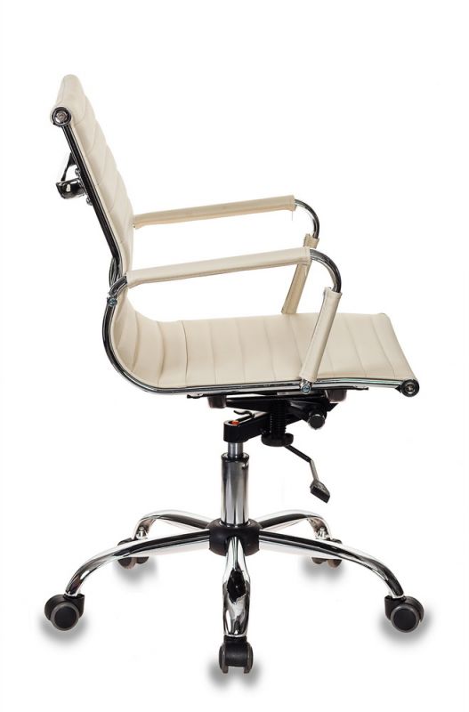 Кресло руководителя Бюрократ CH-883-LOW/IVORY низкая спинка слоновая кость искусственная кожа кресто