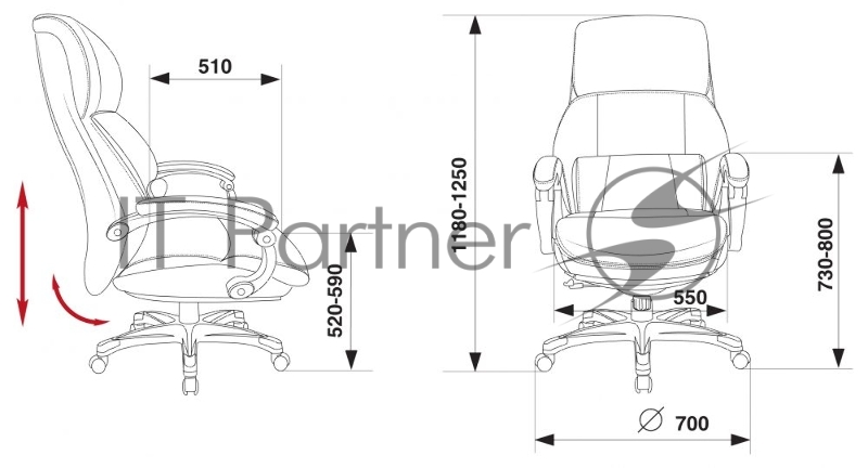 Кресло руководителя Бюрократ _MIRO/BLACK подставка для ног черный кожа/кожзам