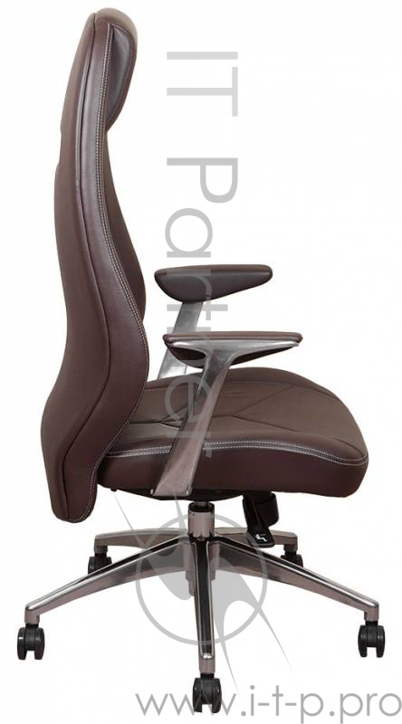 Кресло руководителя Бюрократ _ZEN/BROWN коричневый кожа крестовина алюминий