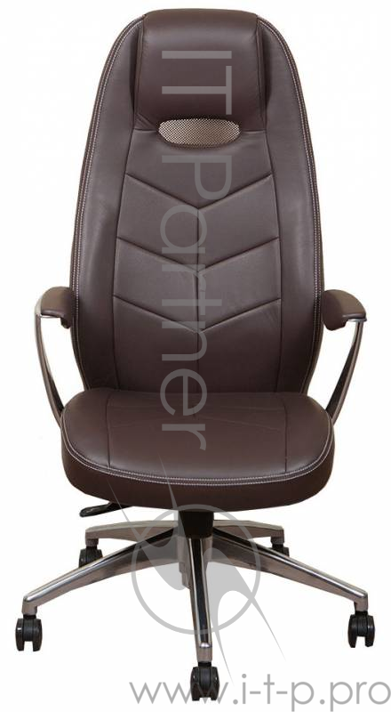Кресло руководителя Бюрократ _ZEN/BROWN коричневый кожа крестовина алюминий