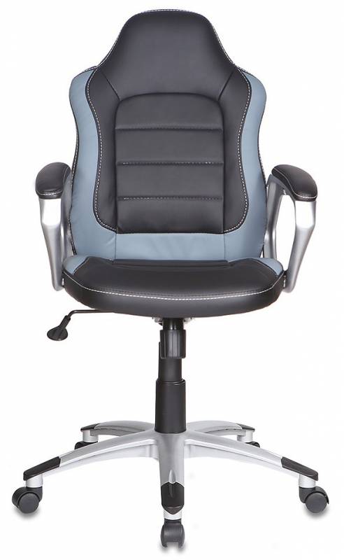 Кресло руководителя Бюрократ CH-825S/Black+Gr вставки серый сиденье черный искусственная кожа (пласт