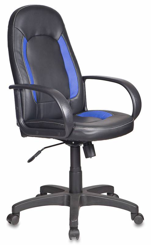Кресло руководителя Бюрократ CH-826/B+BL вставки синий сиденье черный искусственная кожа
