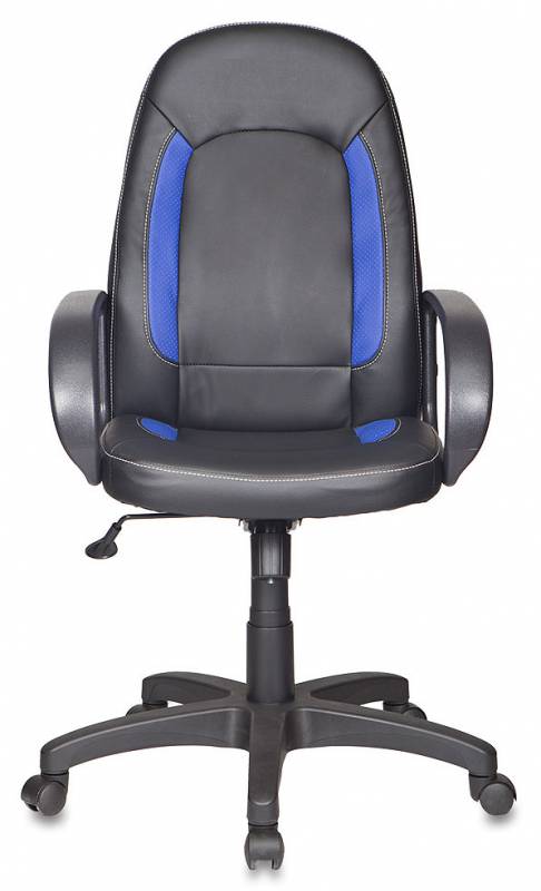 Кресло руководителя Бюрократ CH-826/B+BL вставки синий сиденье черный искусственная кожа