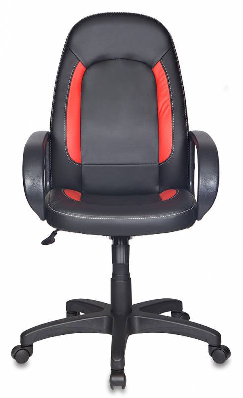 Кресло руководителя Бюрократ CH-826/B+R вставки красный сиденье черный искусственная кожа