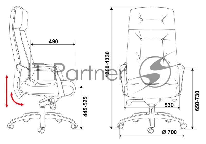 Кресло руководителя Бюрократ _DAO/BROWN коричневый кожа крестовина алюминий