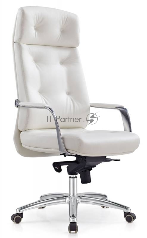 Кресло руководителя Бюрократ _DAO/WHITE белый кожа крестовина алюминий