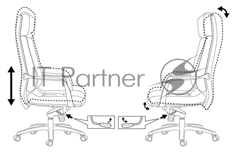 Кресло руководителя Бюрократ _DAO/WHITE белый кожа крестовина алюминий