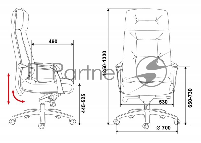 Кресло руководителя Бюрократ _DAO/WHITE белый кожа крестовина алюминий