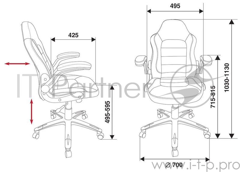 Кресло игровое Бюрократ VIKING-2/BLACK черный искусственная кожа