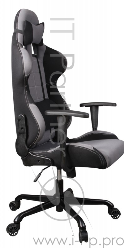 Кресло игровое Бюрократ 771/GREY+BL серый крестовина металл