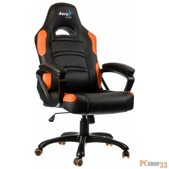 Кресло для геймера Aerocool AC80C AIR-BO , черно-оранжевое, с перфорацией, до 130 кг