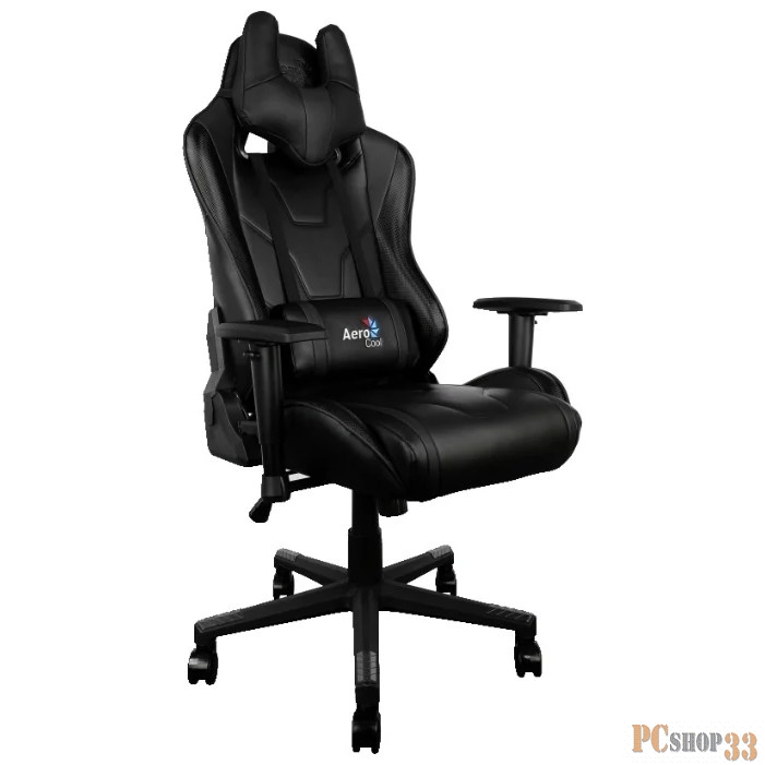 Кресло для геймера Aerocool AC220 AIR-B , черное, с перфорацией, до 150 кг, размер, см (ШхГхВ) : 66х