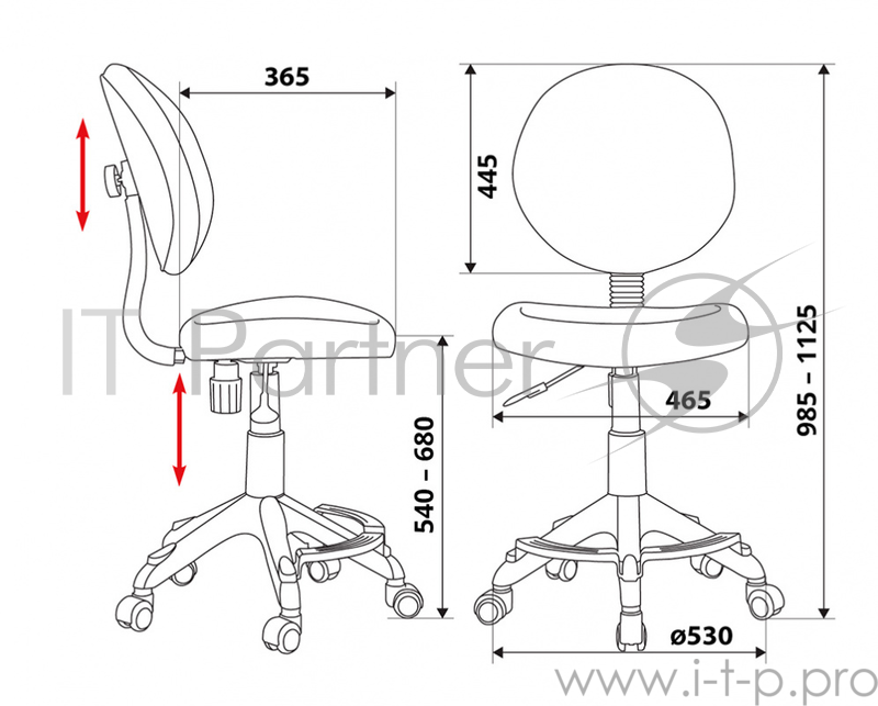 Кресло детское Бюрократ KD-W6-F/TW-96-1 оранжевый (пластик белый)