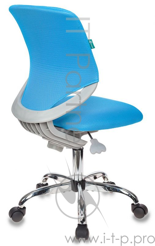 Кресло детское Бюрократ KD-7/TW-55 голубой TW-55 крестовина хром колеса серый (пластик серый)