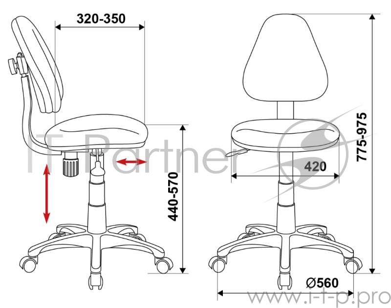 Кресло детское Бюрократ KD-4/TW-55 голубой TW-55