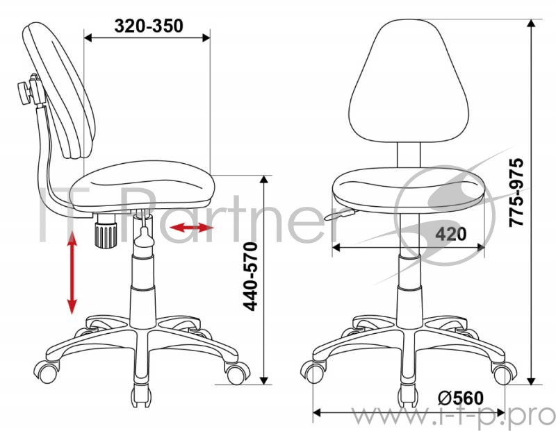 Кресло детское Бюрократ KD-4/TW-96-1 оранжевый TW-96-1