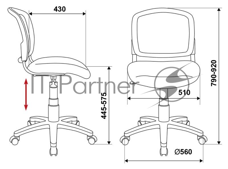 Кресло детское Бюрократ CH-W296NX/26-24 спинка сетка белый TW-15 сиденье голубой 26-24
