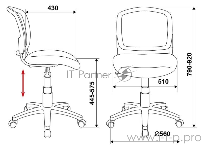 Кресло детское Бюрократ CH-W296NX/26-31 спинка сетка белый TW-15 сиденье розовый 26-31