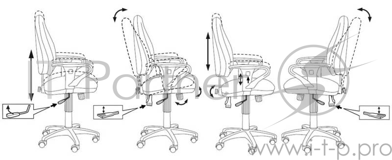 Кресло Бюрократ T-612AXSN черный JP-15-2