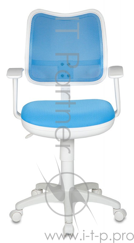 Кресло Бюрократ CH-W797/LB/TW-55 спинка сетка голубой сиденье голубой TW-55 (пластик белый)