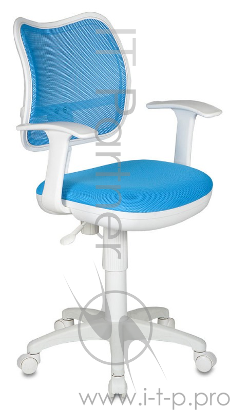Кресло Бюрократ CH-W797/LB/TW-55 спинка сетка голубой сиденье голубой TW-55 (пластик белый)