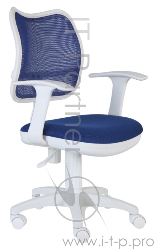 Кресло Бюрократ CH-W797/BL/TW-10 спинка сетка синий сиденье синий TW-10 колеса белый/синий (пластик