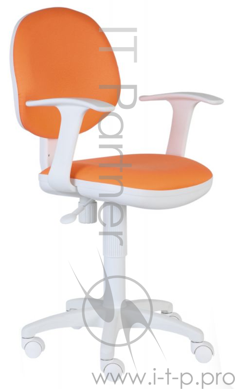 Кресло Бюрократ CH-W356AXSN/15-75 оранжевый 15-75 колеса белый/оранжевый (пластик белый)