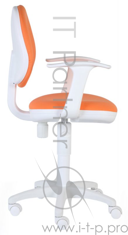 Кресло Бюрократ CH-W356AXSN/15-75 оранжевый 15-75 колеса белый/оранжевый (пластик белый)