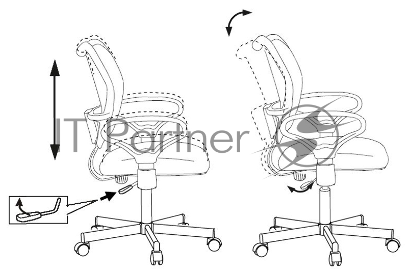 Кресло Бюрократ CH-799M/TW-11 спинка сетка черный сиденье черный TW-11 крестовина металл