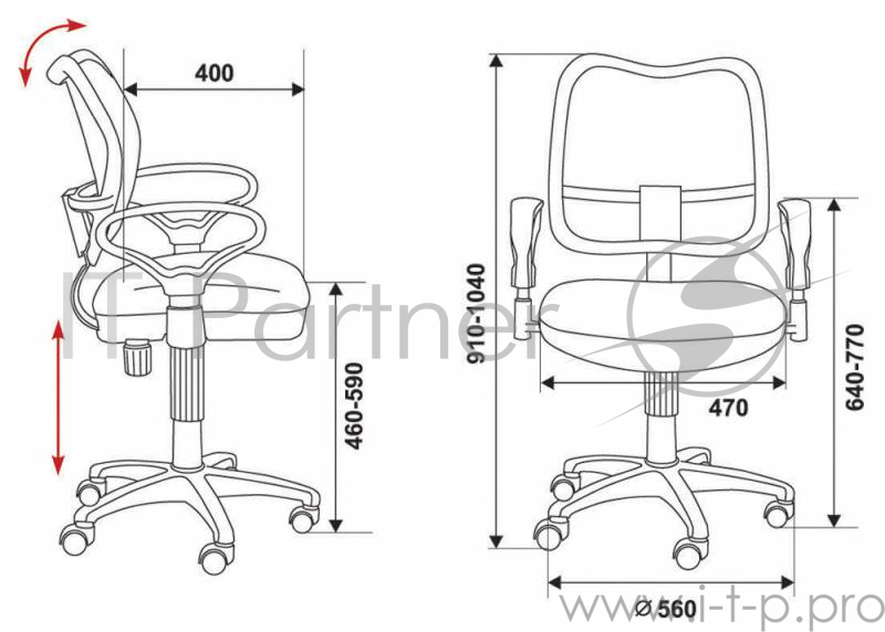 Кресло Бюрократ CH-799AXSN/TW-11 спинка сетка черный сиденье черный TW-11