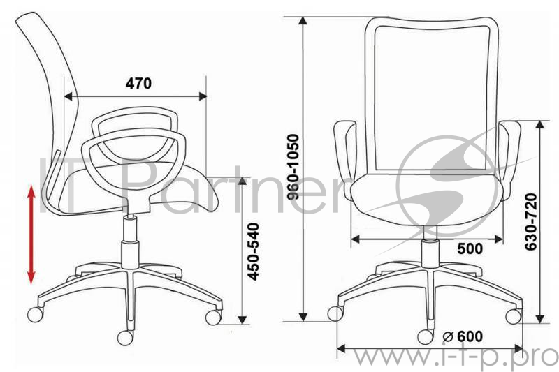 Кресло Бюрократ CH-599/DC/TW-13N спинка сетка темно-бордовый сиденье темно-бордовый TW-13N