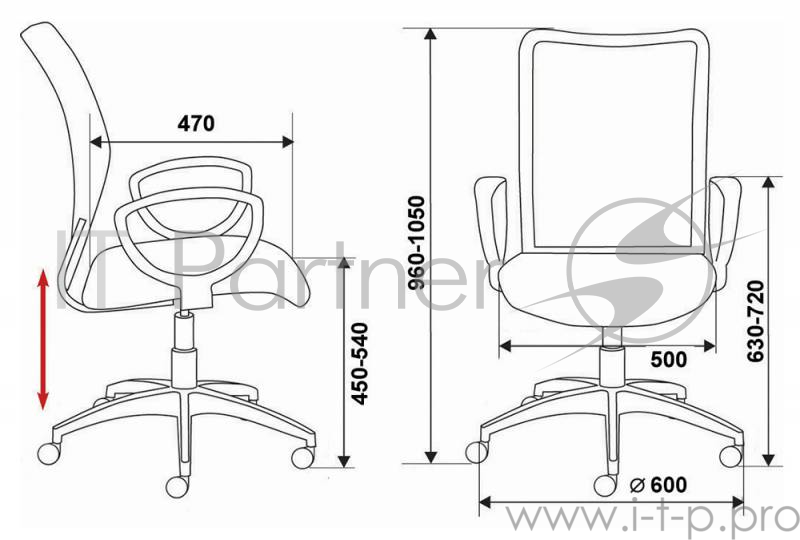 Кресло Бюрократ CH-599AXSN/TW-11 спинка сетка черный сиденье черный TW-11