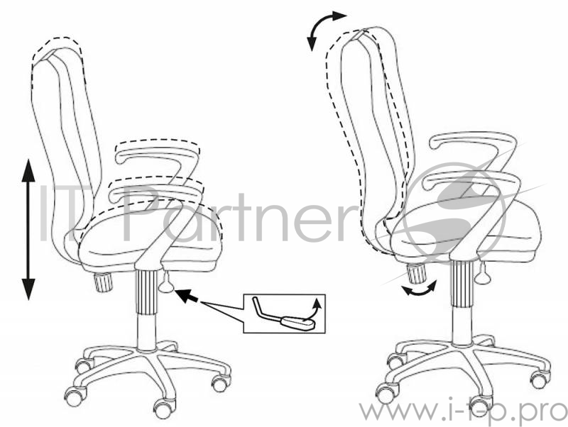 Кресло Бюрократ CH-540AXSN-LOW/26-28 низкая спинка черный 26-28