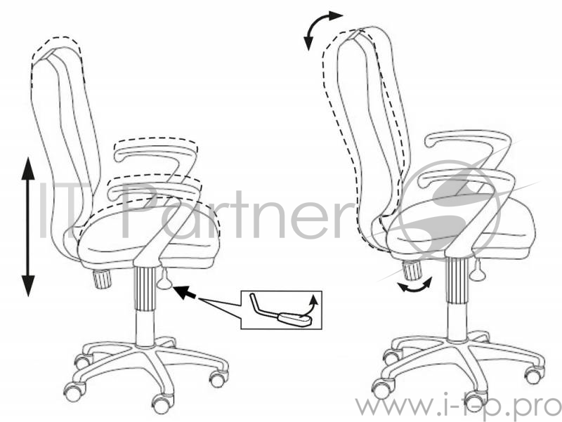 Кресло Бюрократ CH-540AXSN-LOW/26-21 низкая спинка синий 26-21