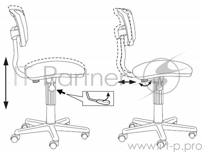 Кресло Бюрократ CH-299NX/15-21 спинка сетка черный сиденье черный 15-21